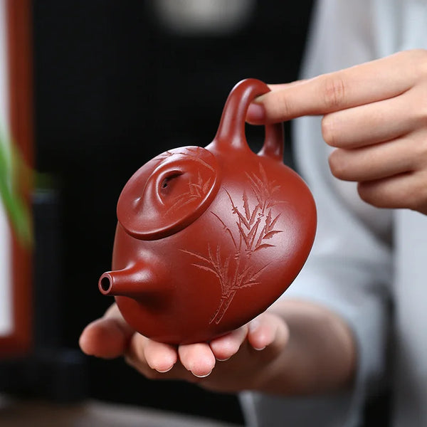 Yixing Handmade Purple Clay/Zisha Pot Bamboo Shadow